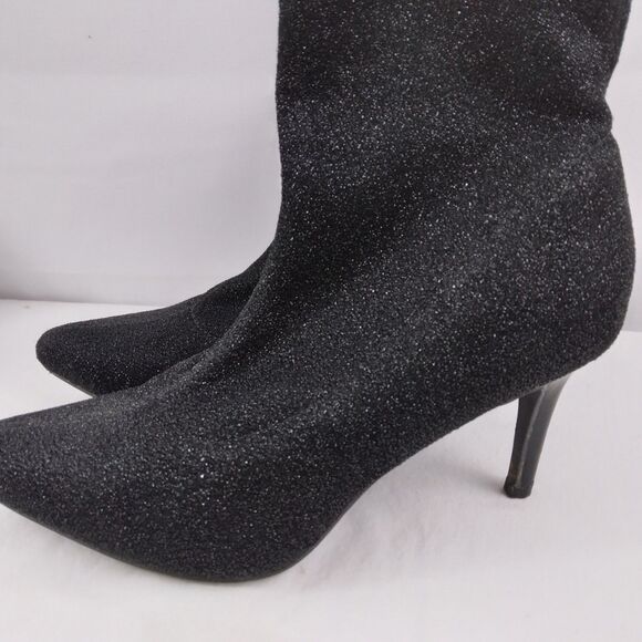 Jones New York Marcia Black Glitter Ankle Boots Witchcore Womens Size 7 - Picture 7 of 14